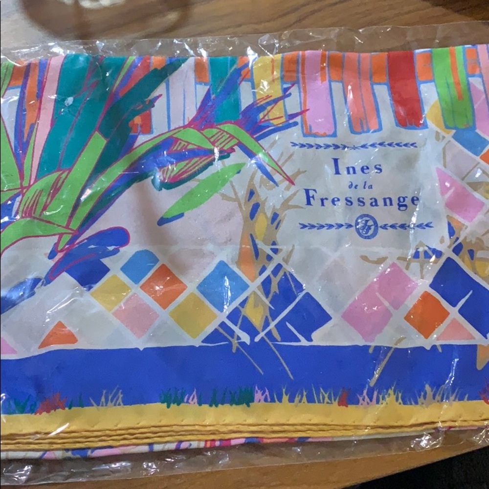 Ines de la Fressange printed silk twill scarf